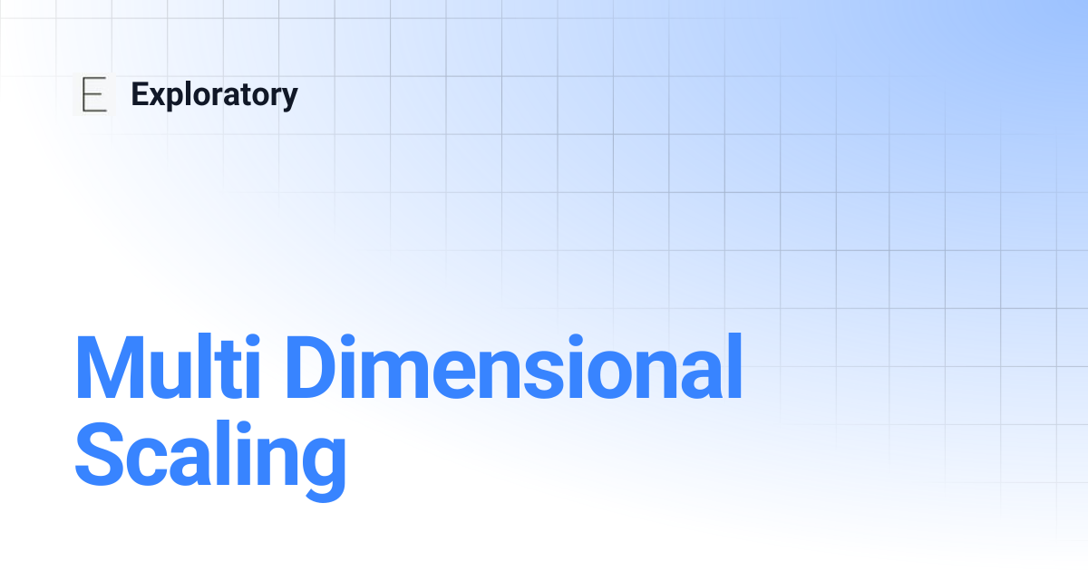 Multi Dimensional Scaling | Exploratory